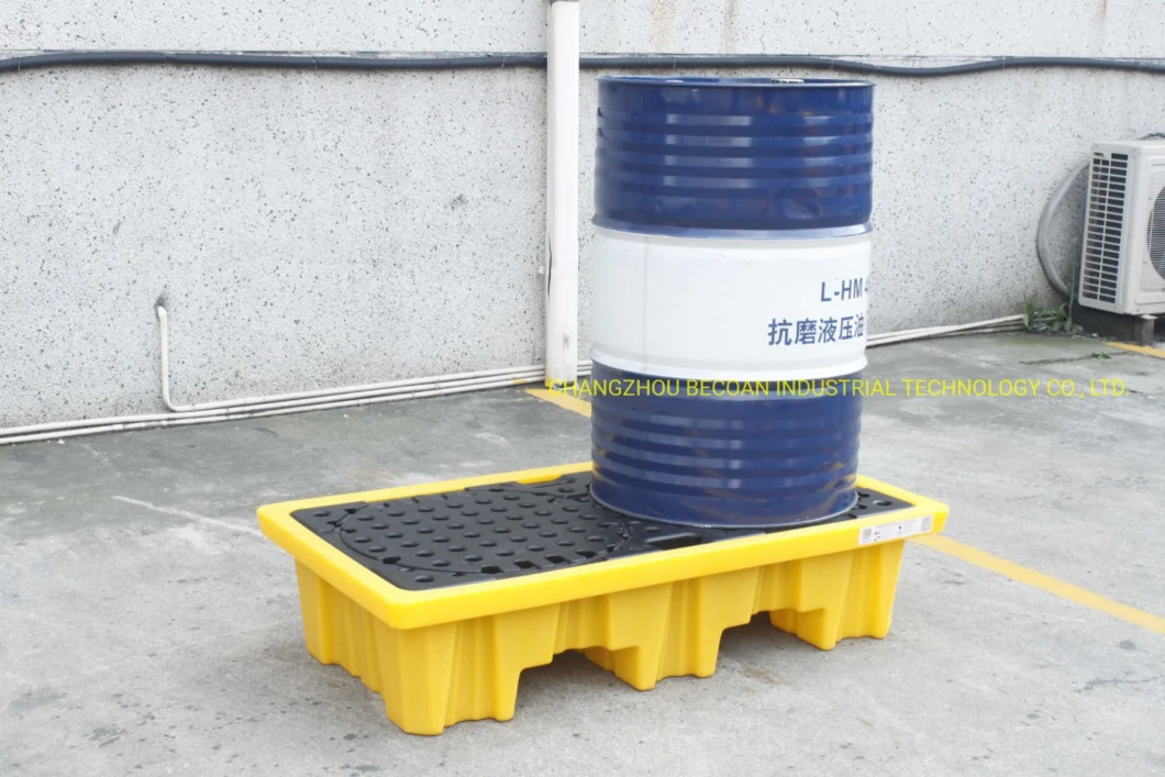 Cheap Price High Quality 2 Drum Spill Contaiment Plastic Tray Pallet for Oil Chemical Leakage Control transportation